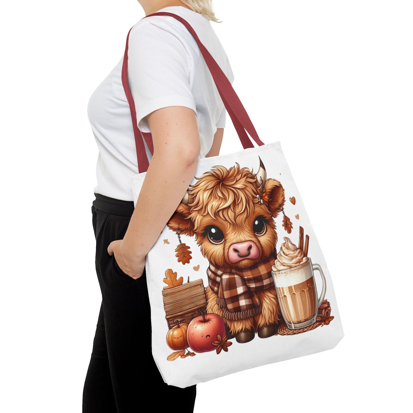 Fall-Themed Cow Tote Bag