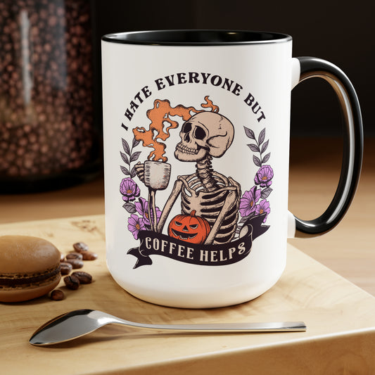 Two-Tone Coffee Mugs, 15oz