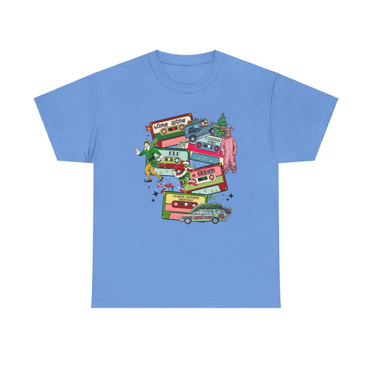 Retro Holiday Vibes Heavy Cotton Tee - 'Home Alone' Christmas Design