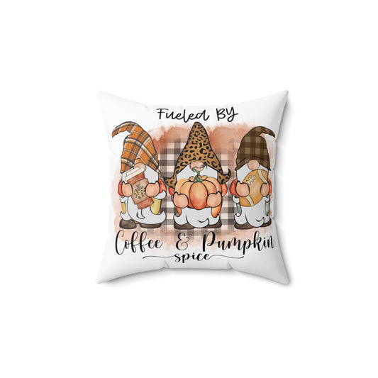 Coffee & Pumpkin Spice Gnome Pillow — Fall Decorative Accent