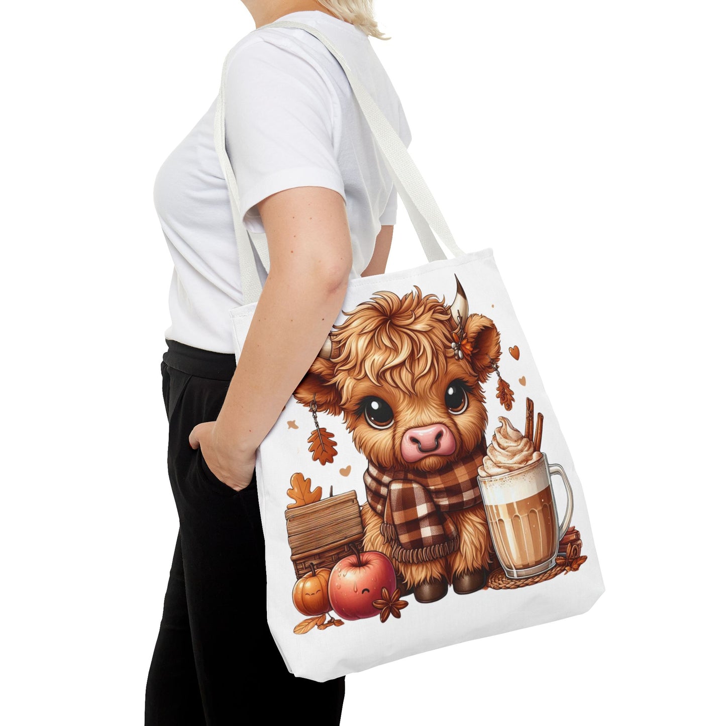 Fall-Themed Cow Tote Bag