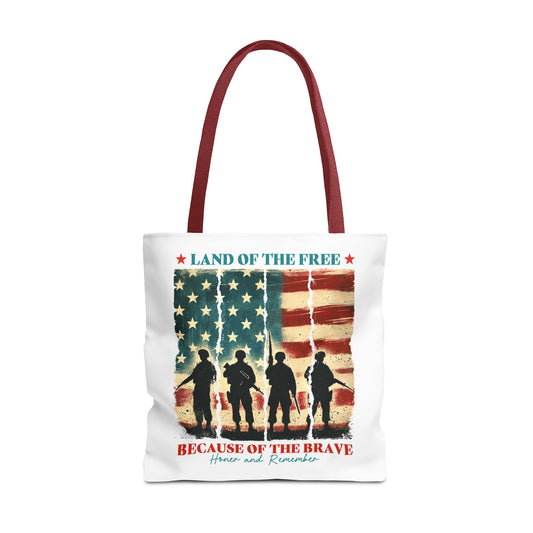 Patriotic Tote Bag - Land of the Free, Because of the Brave