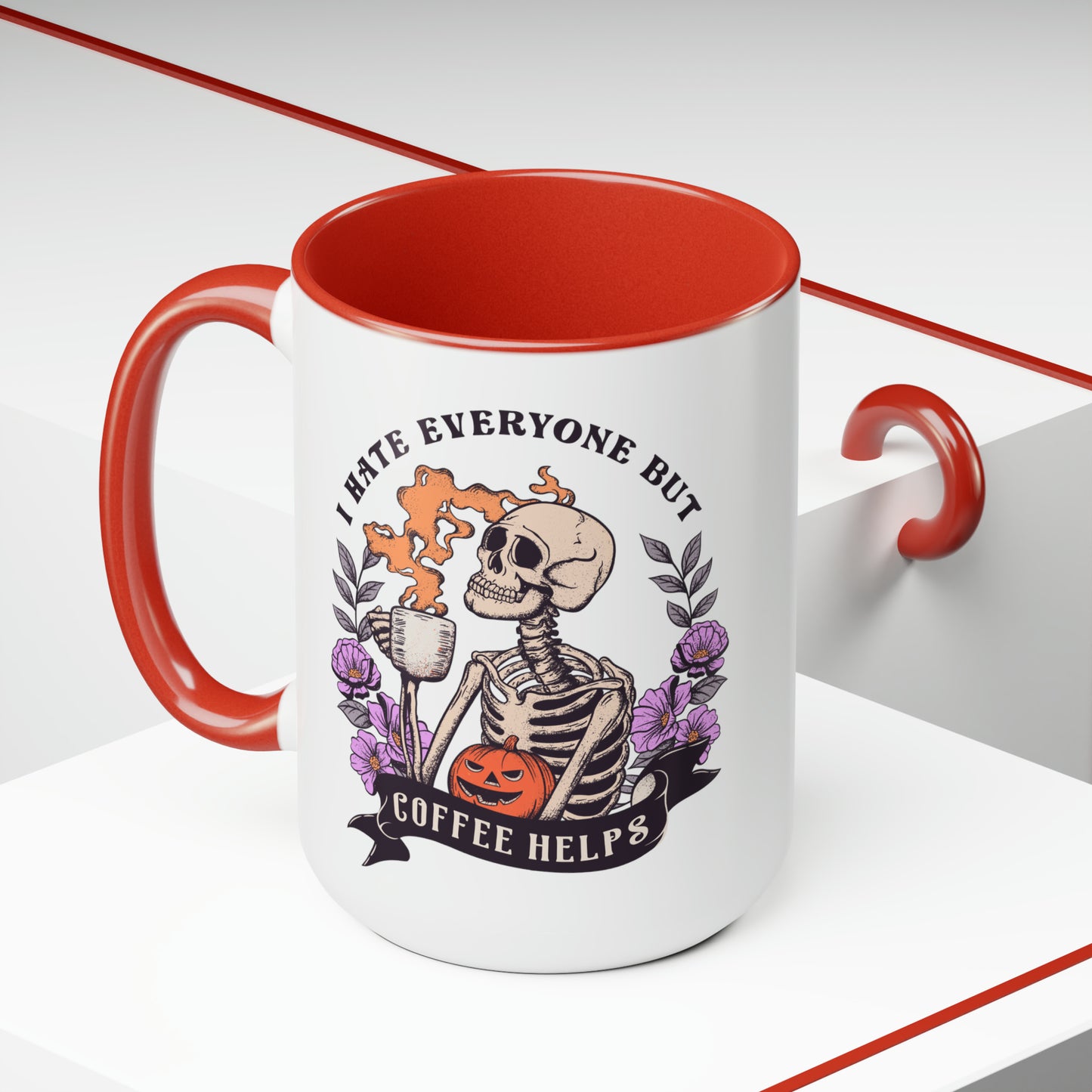 Two-Tone Coffee Mugs, 15oz
