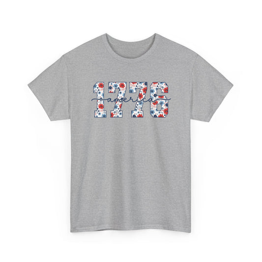 1776 Floral Patriotic T‑Shirt — Americana Independence Day Tee