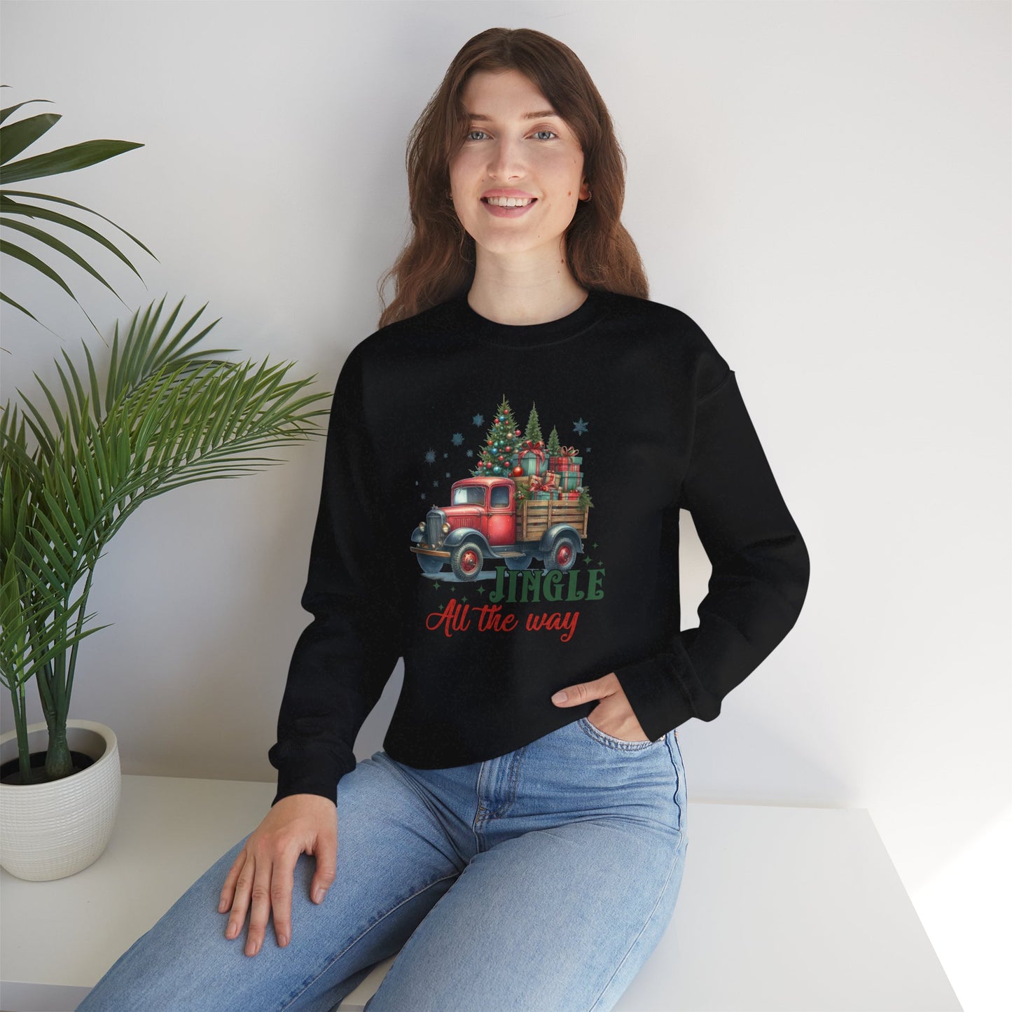 Jingle All the Way Sweatshirt - Cozy Heavy Blend Crewneck for Holiday Cheer