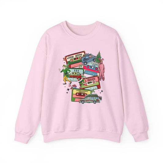 Retro Holiday Movie Crewneck Sweatshirt – Cozy & Festive Design