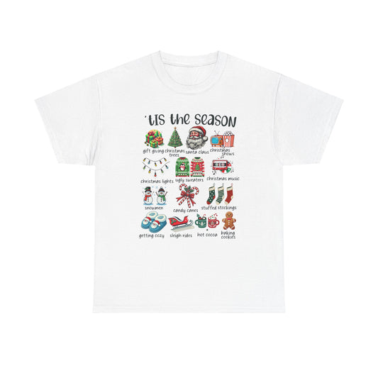 'Tis the Season Heavy Cotton Tee - Holiday Cheer and Festive Fun