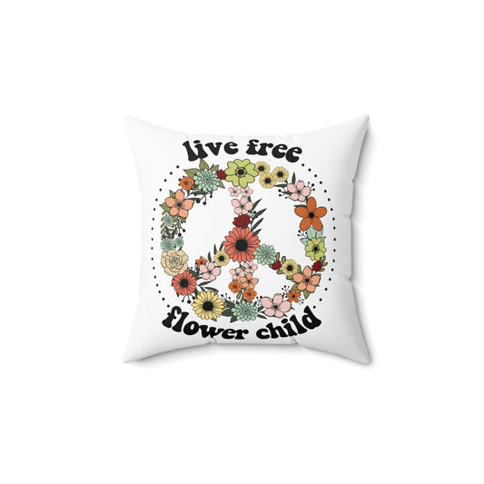 Live Free Flower Child Peace Sign