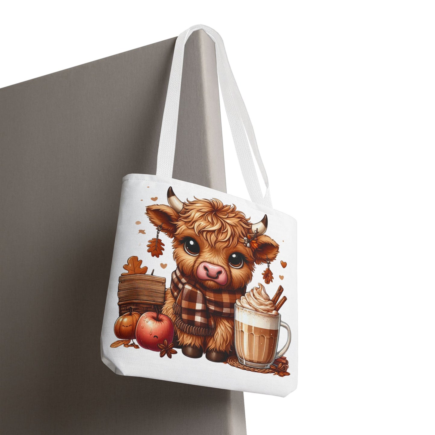 Fall-Themed Cow Tote Bag