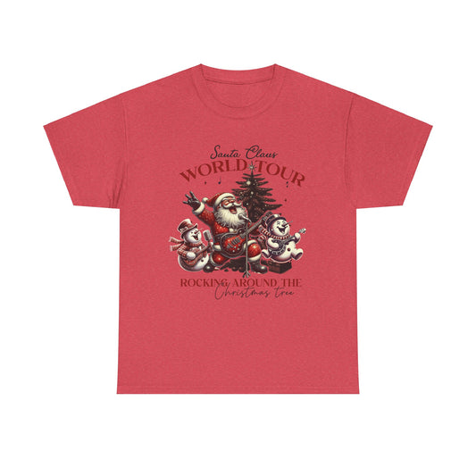 Christmas Santa Claus World Tour Tee - Heavy Cotton T-Shirt