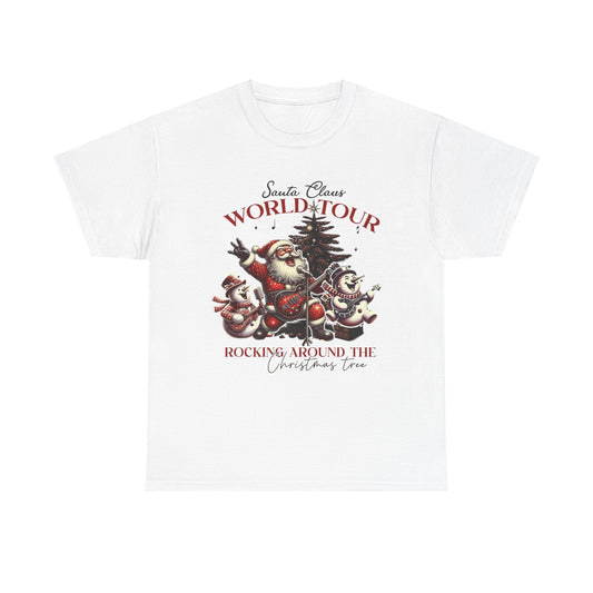 Christmas Santa Claus World Tour Tee - Heavy Cotton T-Shirt
