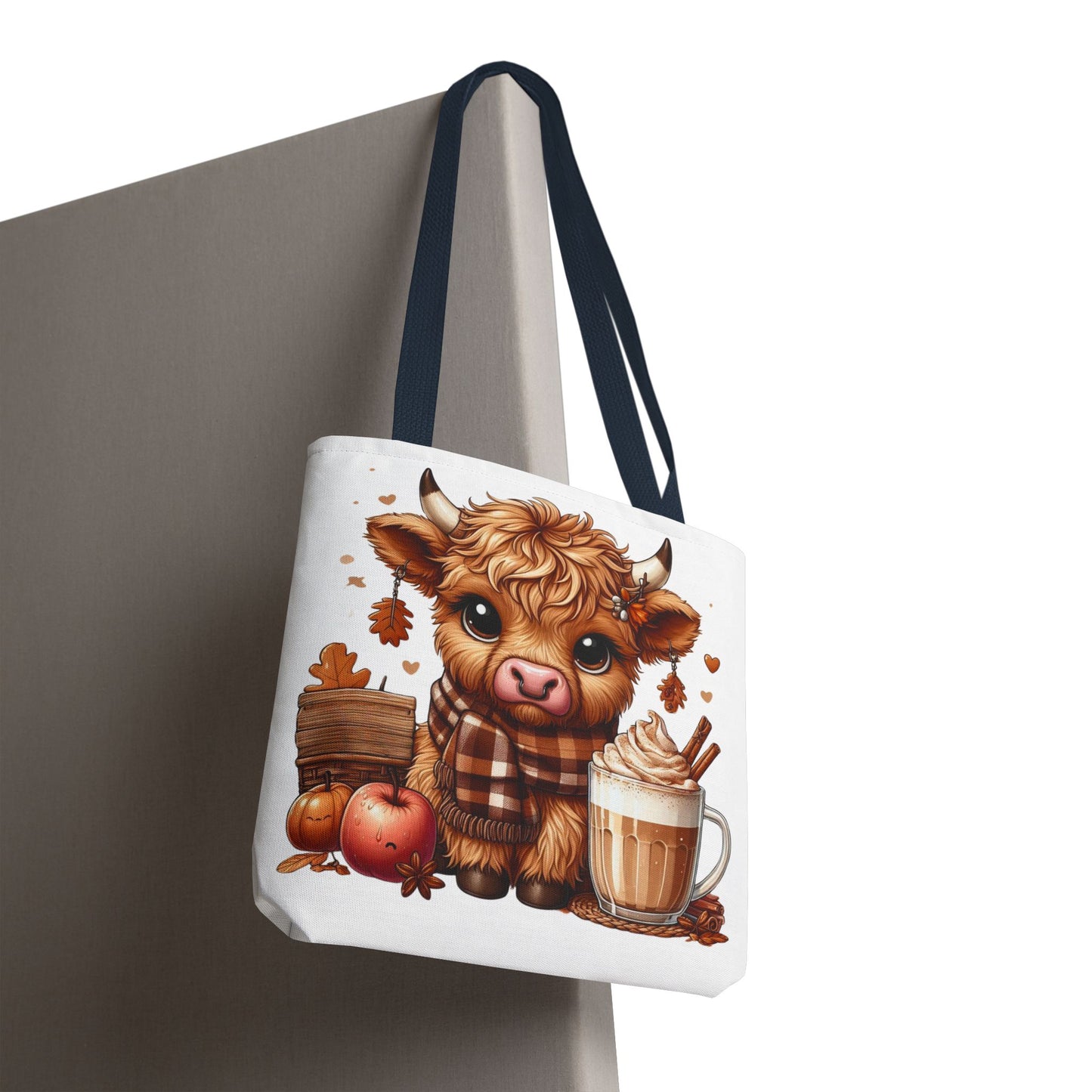 Fall-Themed Cow Tote Bag