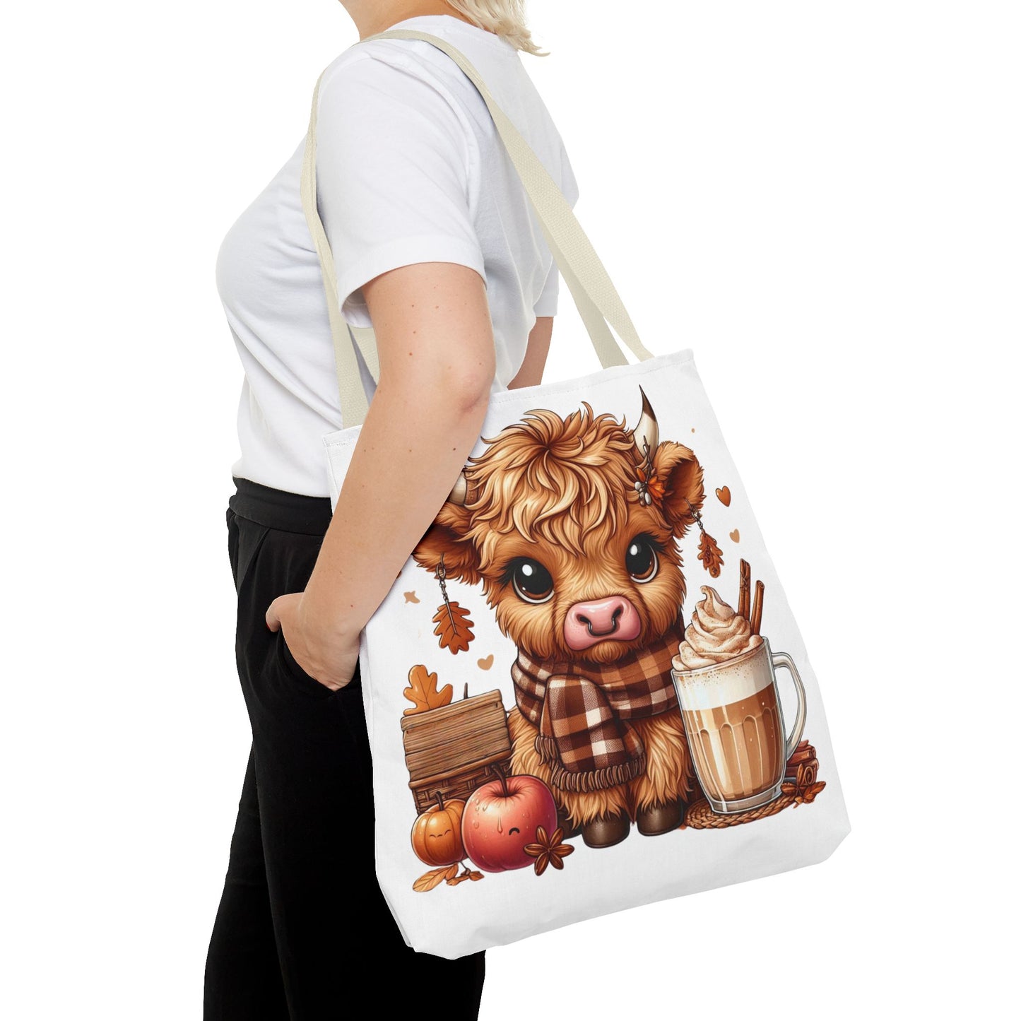 Fall-Themed Cow Tote Bag