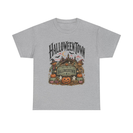 Vintage Halloween Pumpkin & Haunted Village T-Shirt