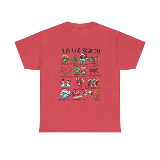 'Tis the Season Heavy Cotton Tee - Holiday Cheer and Festive Fun