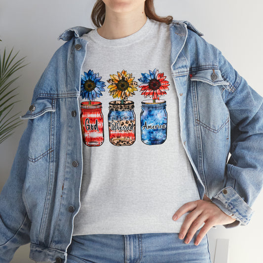 Stars & Stripes Mason Jar Heavy Cotton Tee