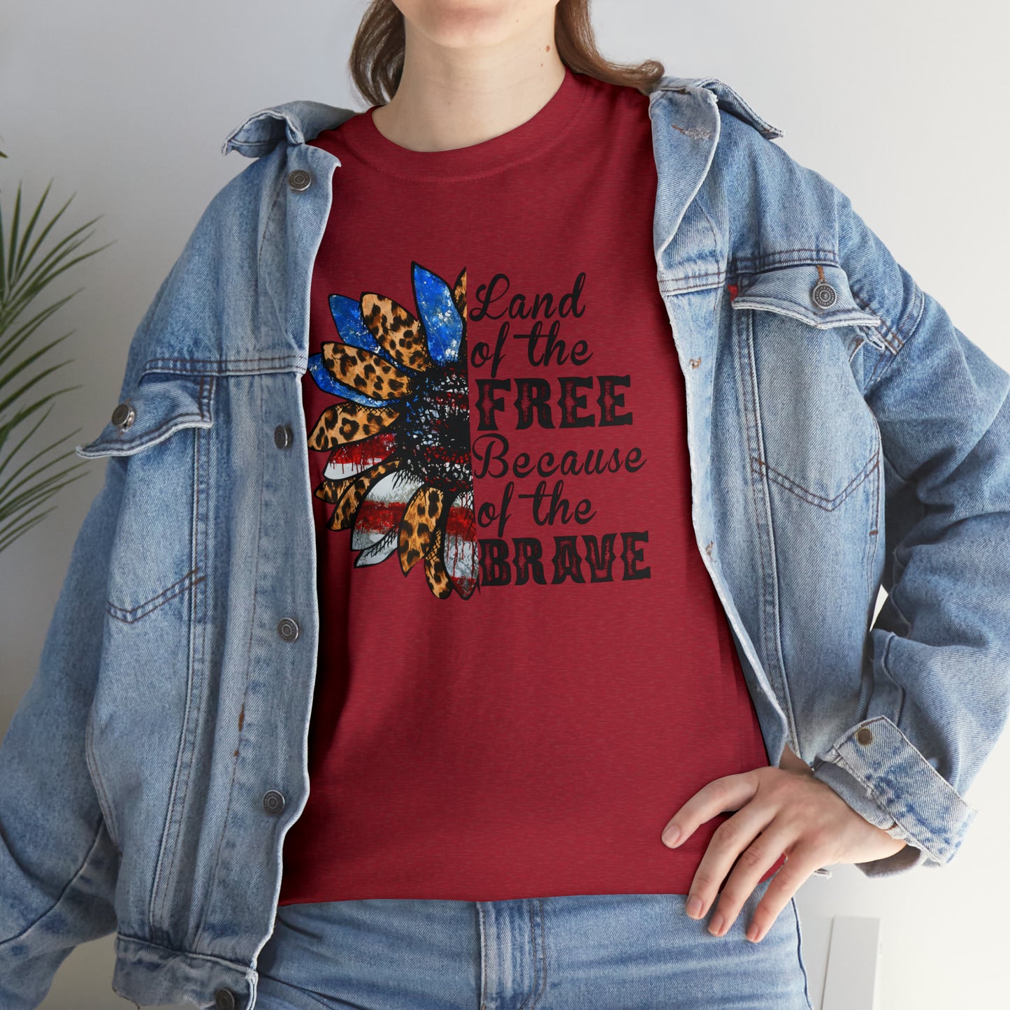 Land of the Free USA Wildflower Freedom Heavy Cotton Tee