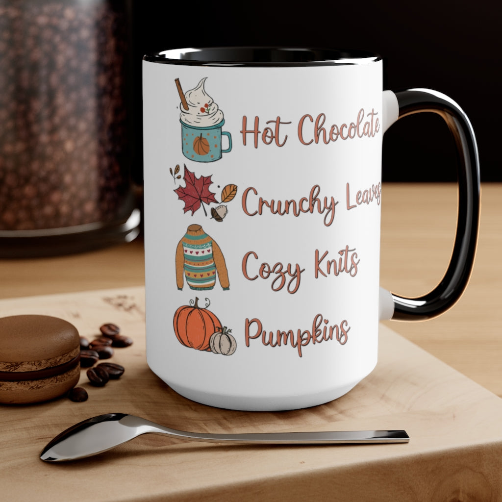 Two-Tone Coffee Mugs, 15oz