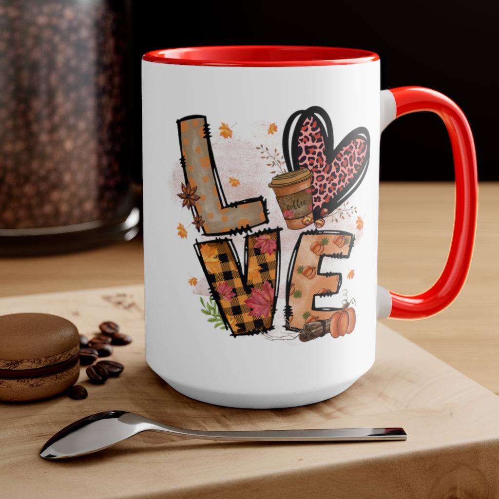 Two-Tone Coffee Mugs, 15oz