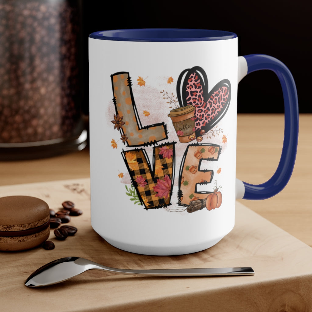 Two-Tone Coffee Mugs, 15oz