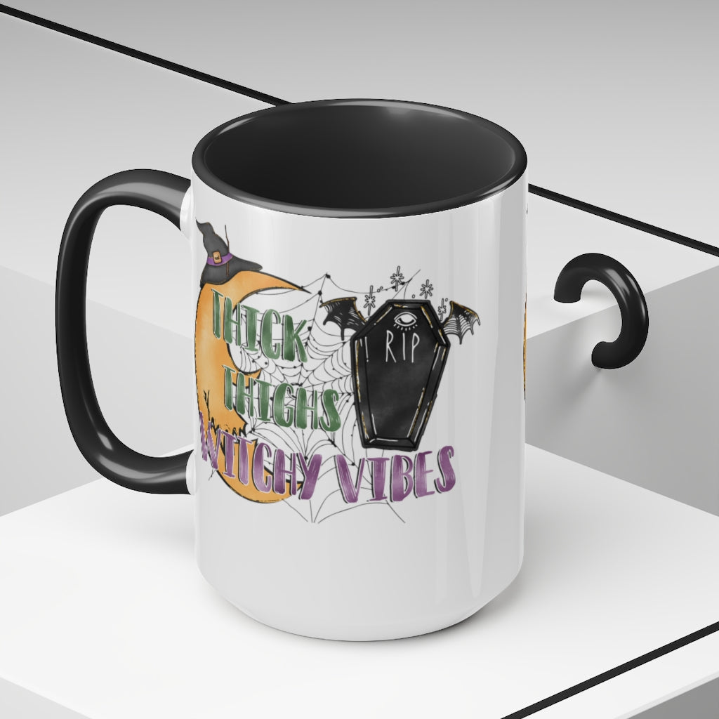 Two-Tone Coffee Mugs, 15oz