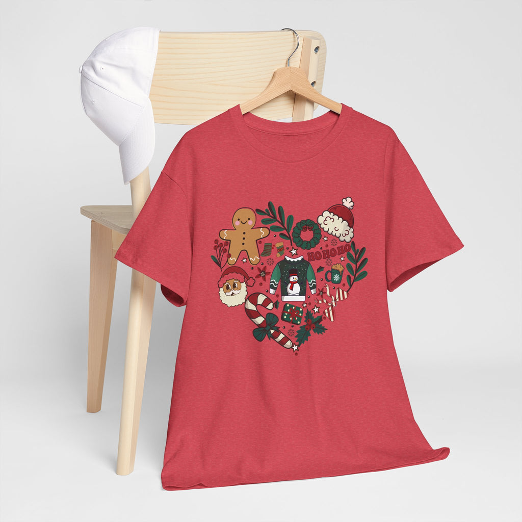 Festive Holiday Heart Heavy Cotton Tee