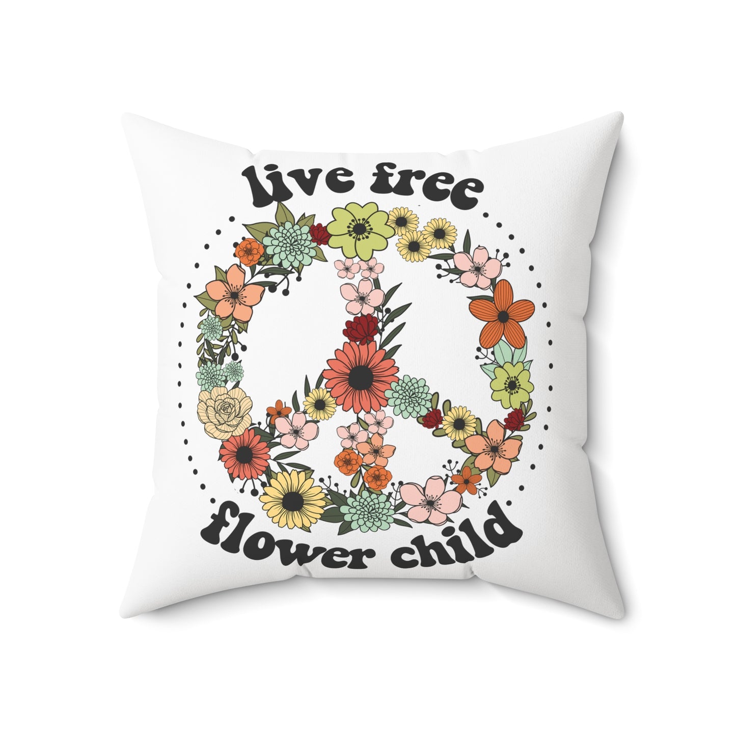 Live Free Flower Child Peace Sign