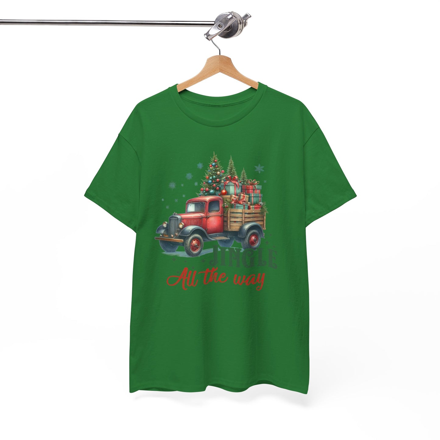 Jingle All the Way Holiday Tee - Heavy Cotton Shirt for Christmas Celebrations