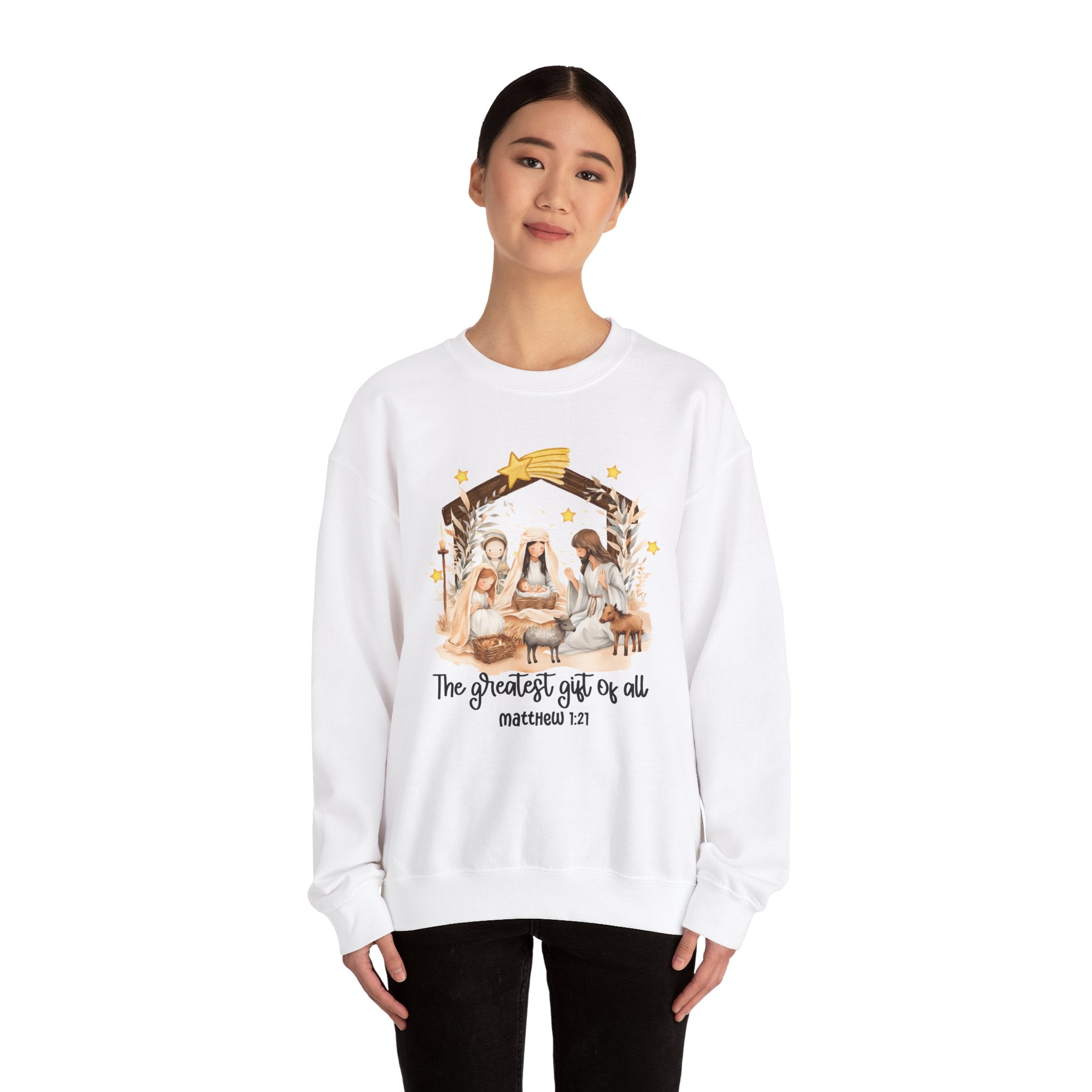 Christmas Nativity Crewneck Sweatshirt - "The Greatest Gift of All"