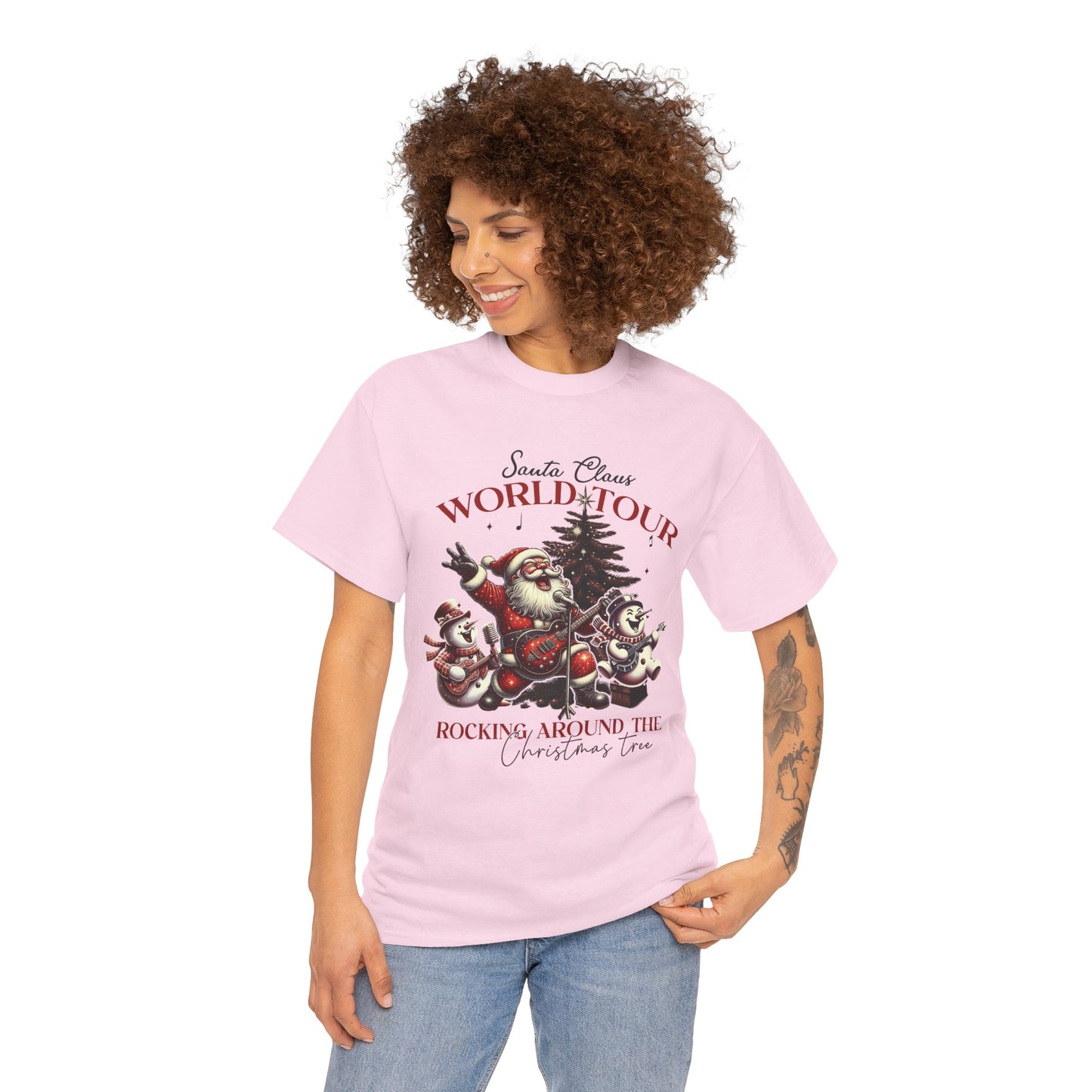 Christmas Santa Claus World Tour Tee - Heavy Cotton T-Shirt