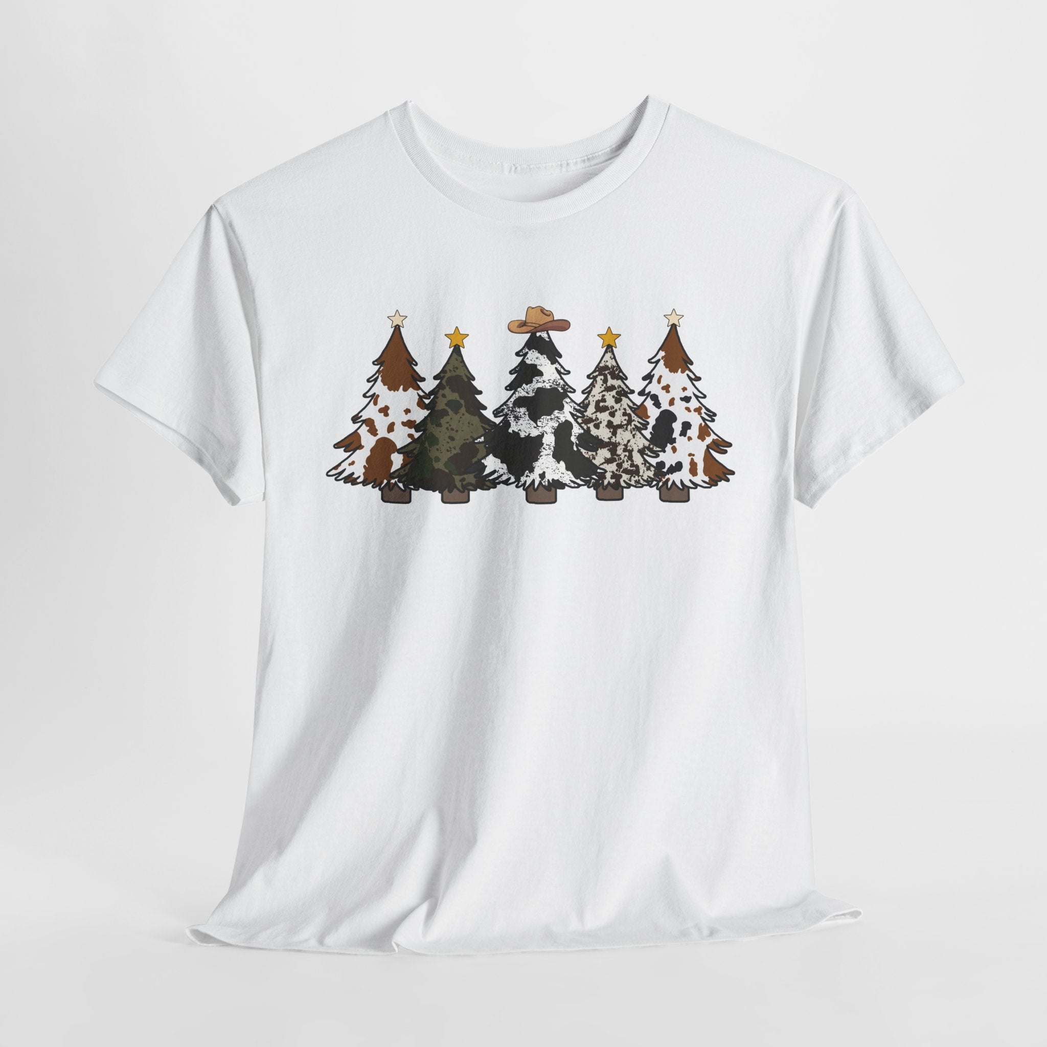 Whimsical Holiday Trees Heavy Cotton Tee