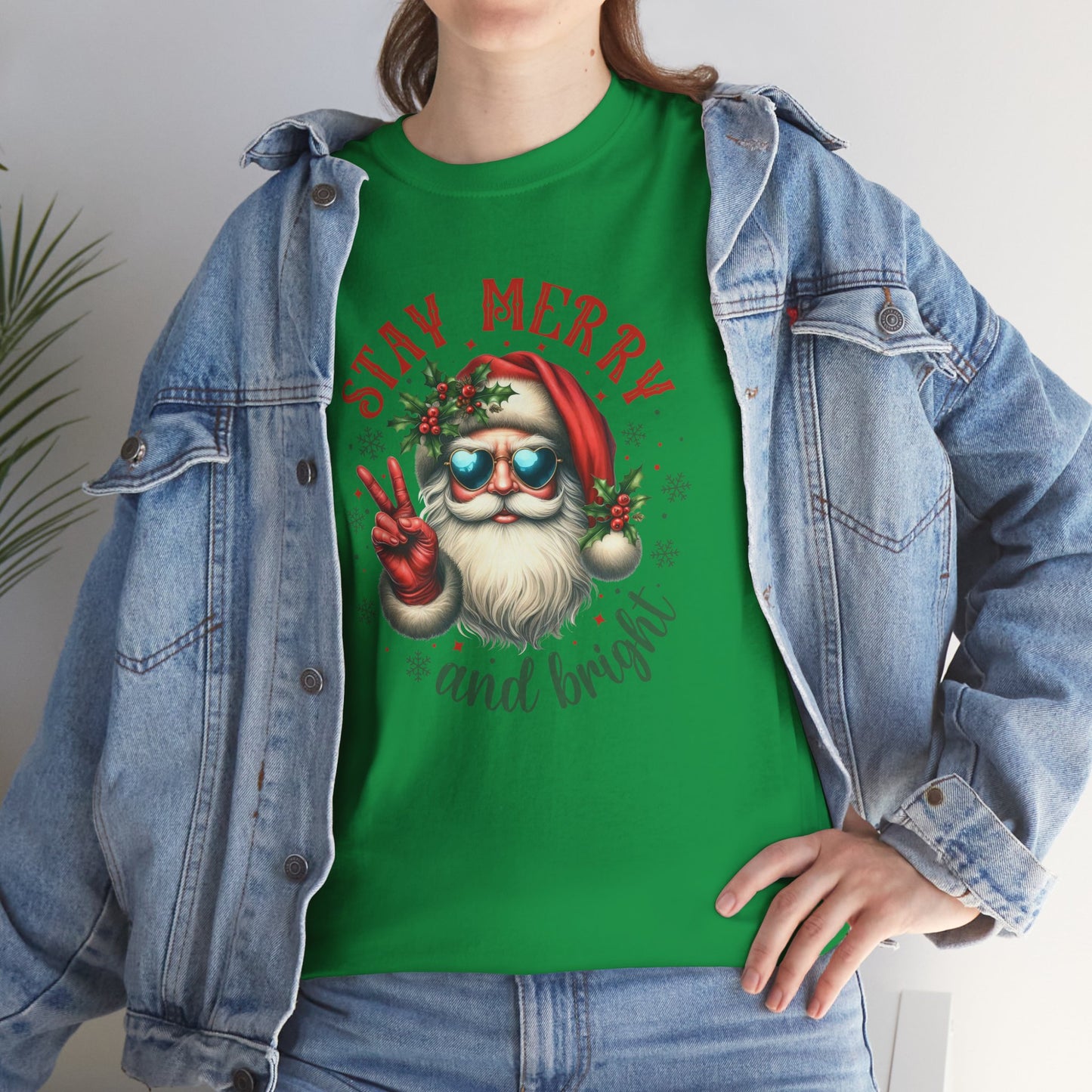 Stay Merry Holiday Heavy Cotton Tee | Fun Christmas Shirt
