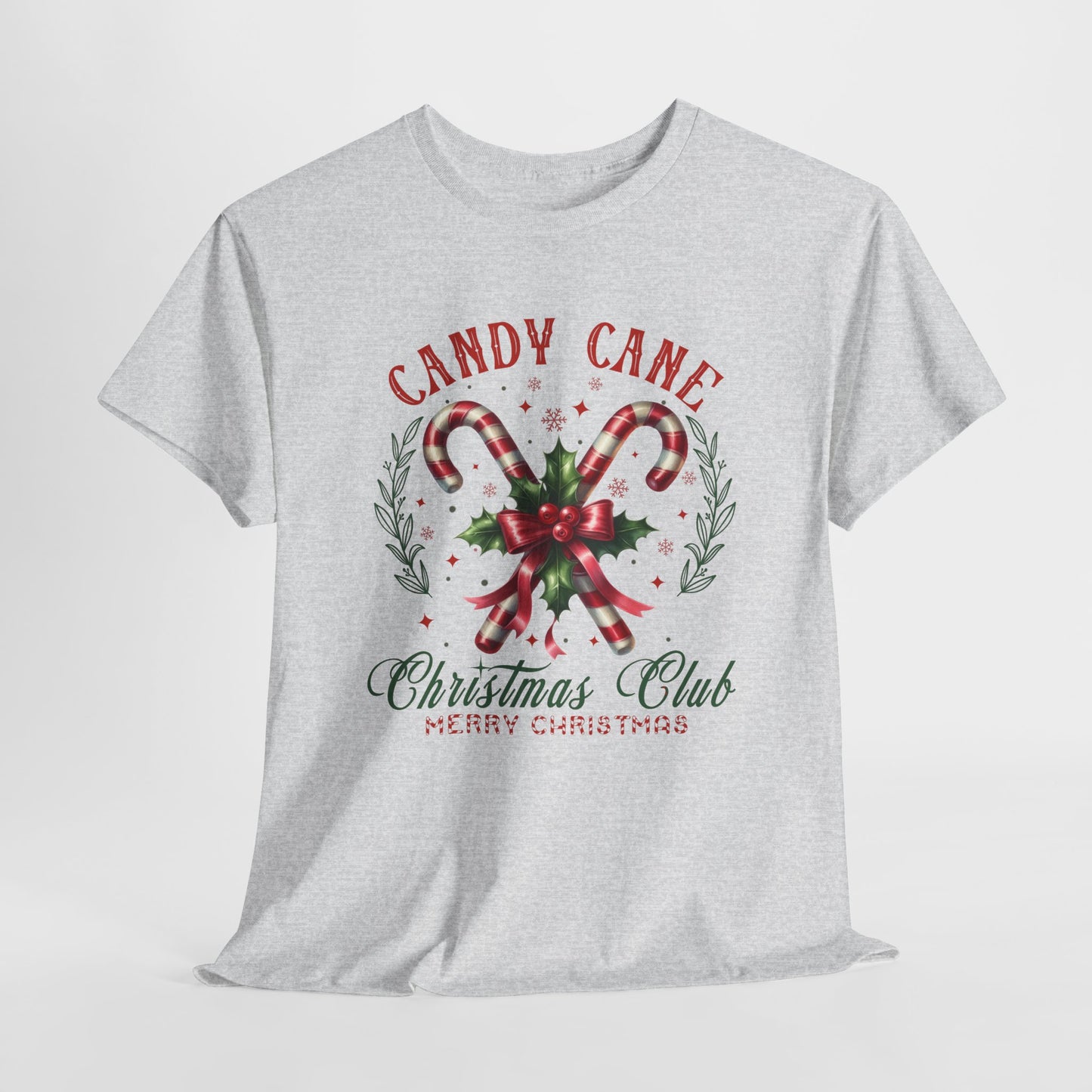 Candy Cane Christmas Club Heavy Cotton Tee - Merry Christmas Holiday Shirt