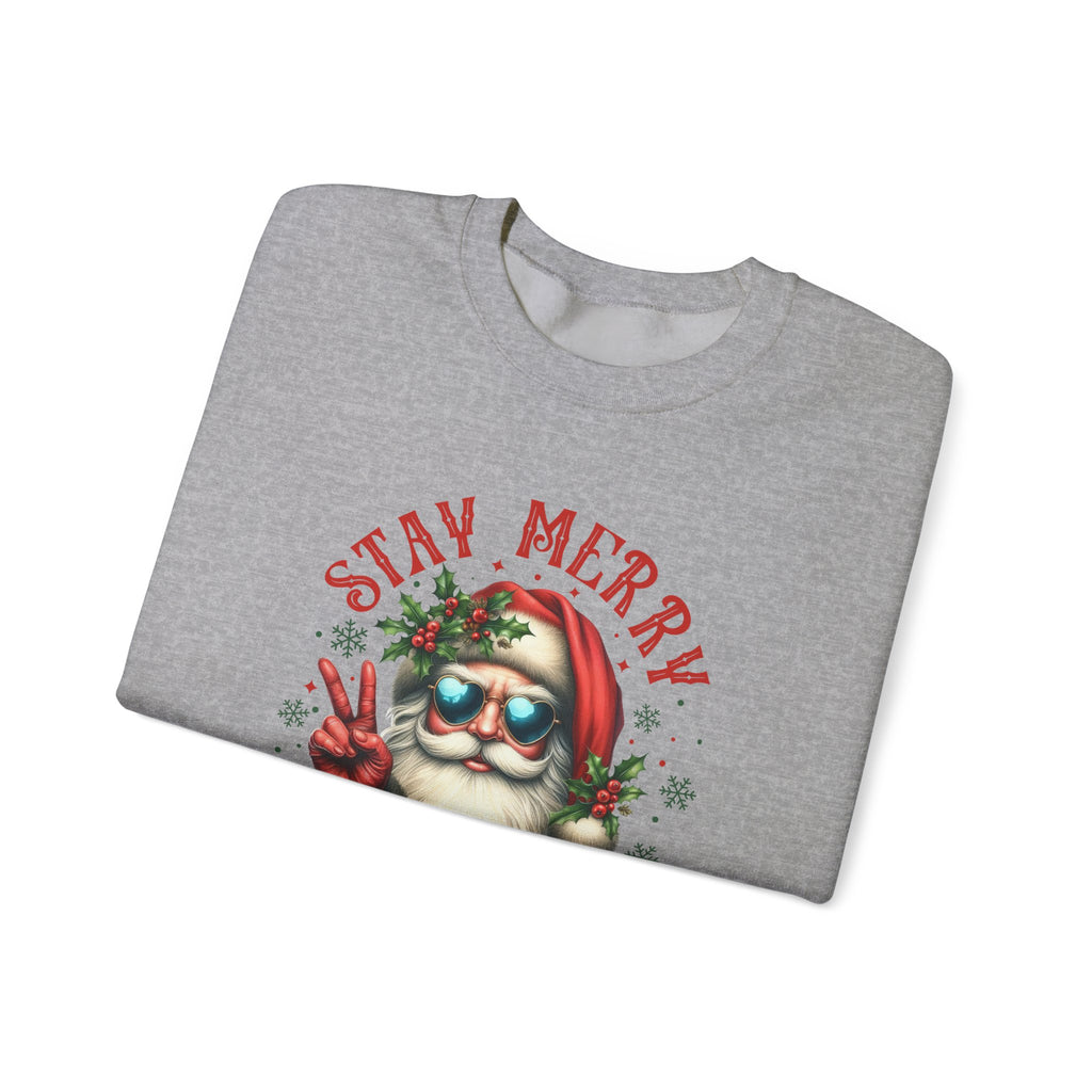Stay Merry and Bright Crewneck Sweatshirt - Festive Holiday Apparel
