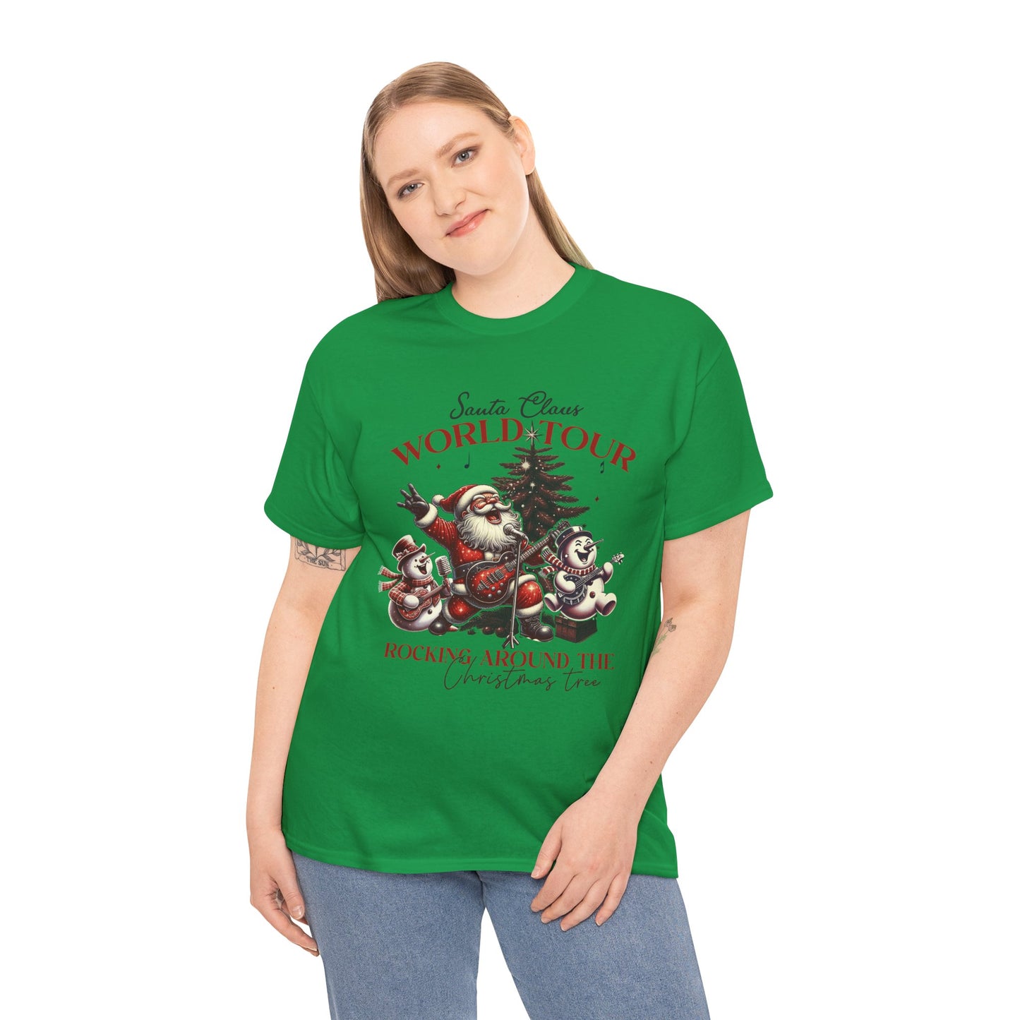Christmas Santa Claus World Tour Tee - Heavy Cotton T-Shirt