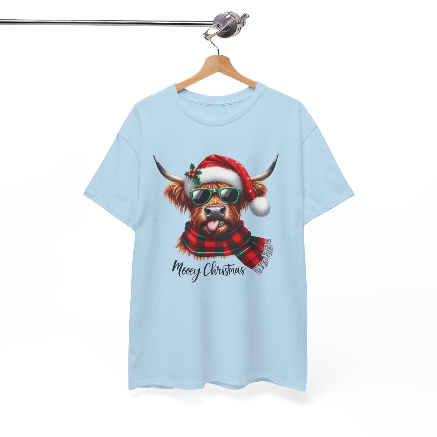 Merry Christmas Highland Cow Tee - Heavy Cotton Shirt
