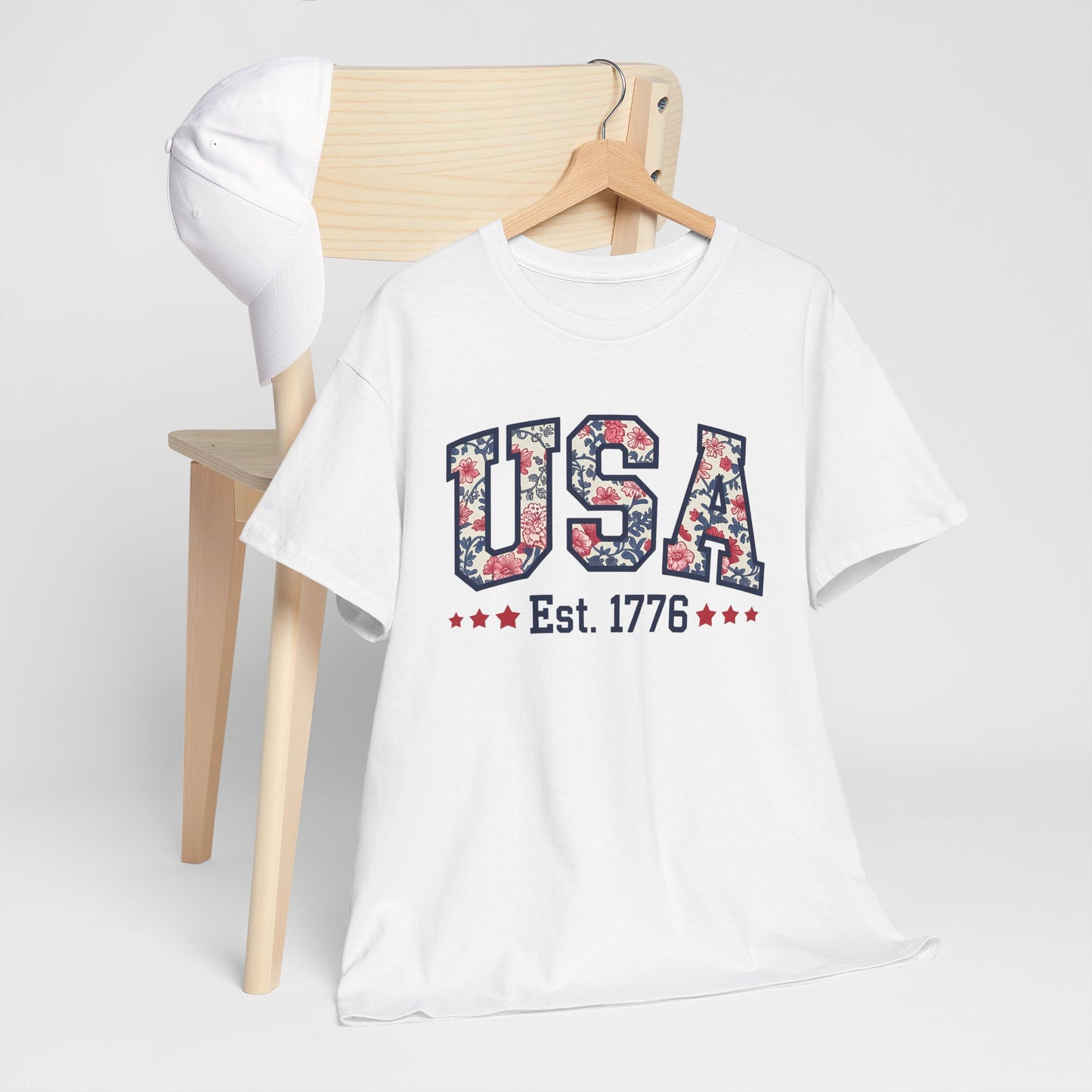 Patriotic USA Floral- Tee