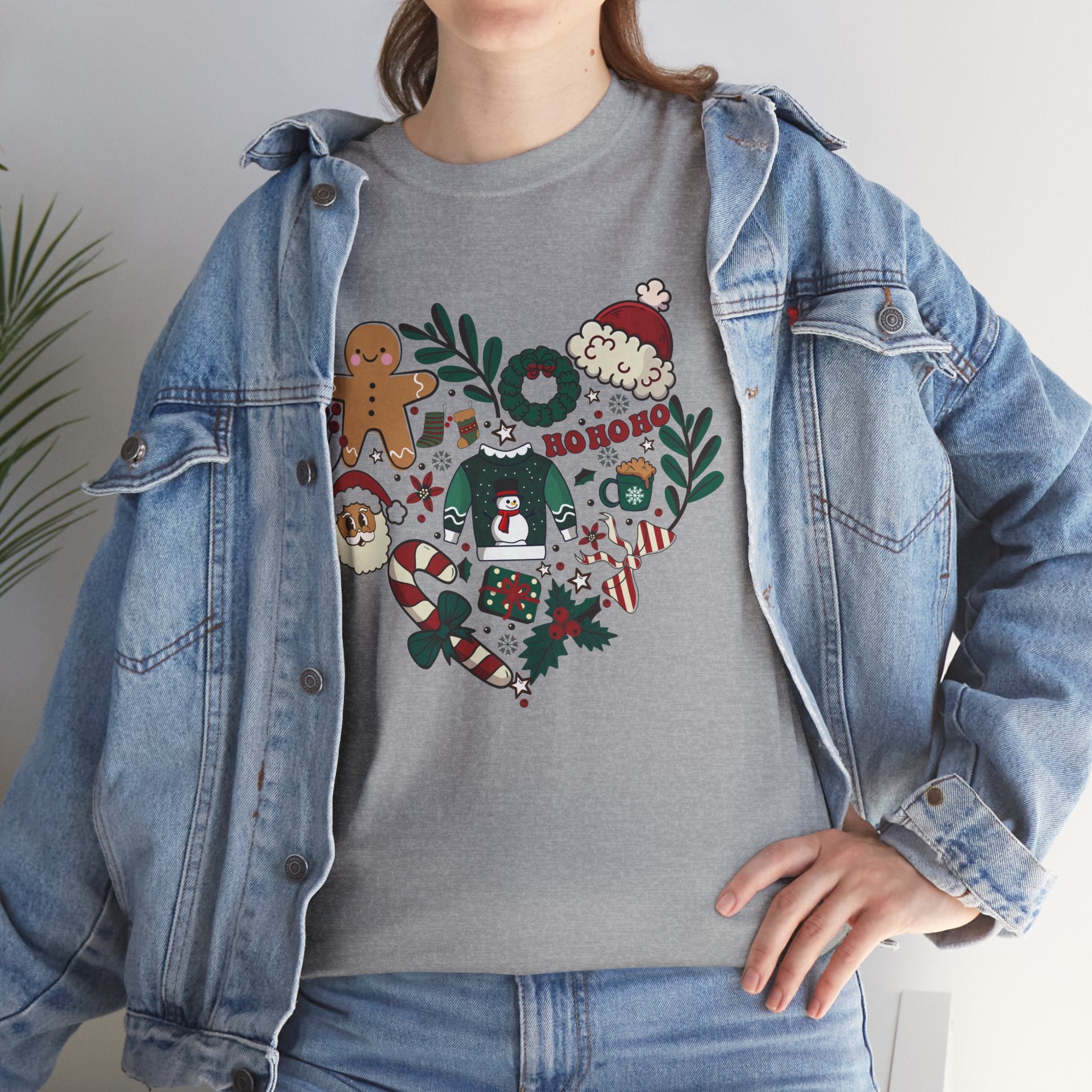 Festive Holiday Heart Heavy Cotton Tee