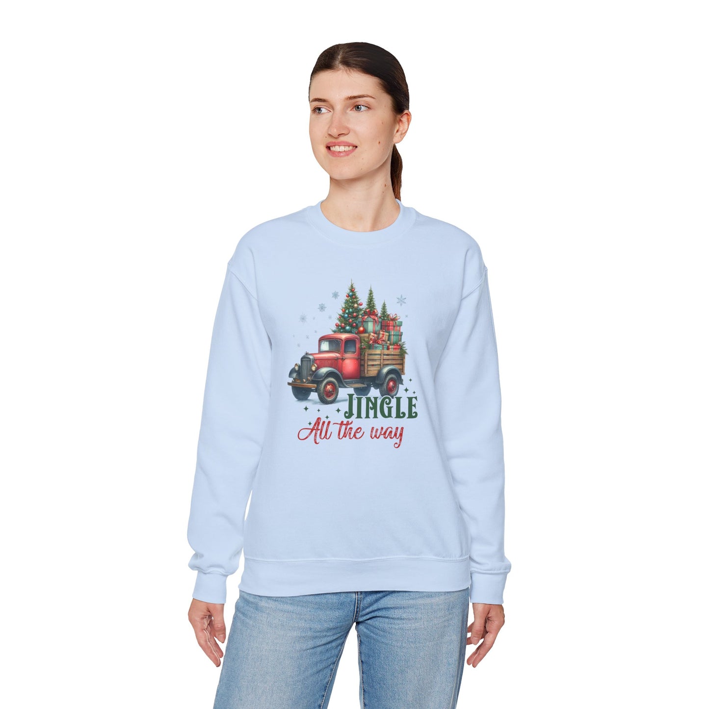 Jingle All the Way Sweatshirt - Cozy Heavy Blend Crewneck for Holiday Cheer