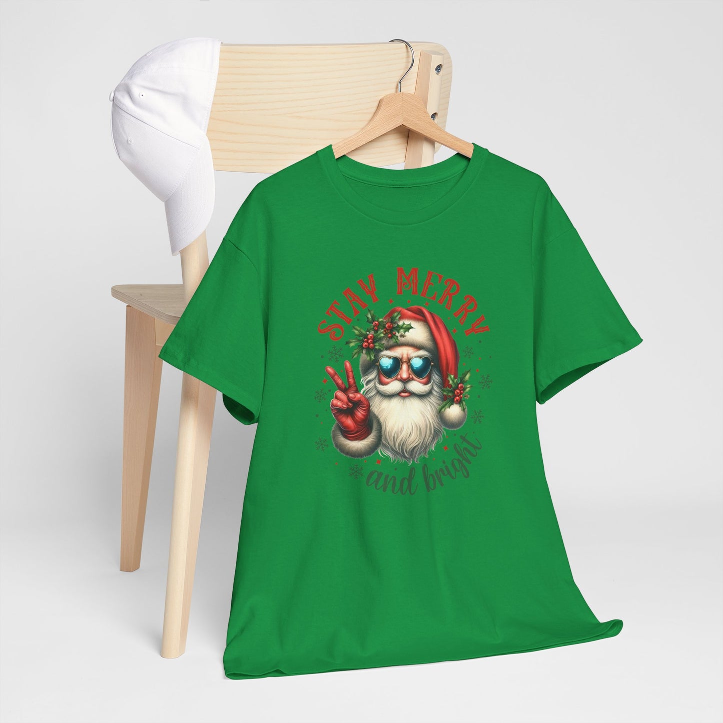 Stay Merry Holiday Heavy Cotton Tee | Fun Christmas Shirt