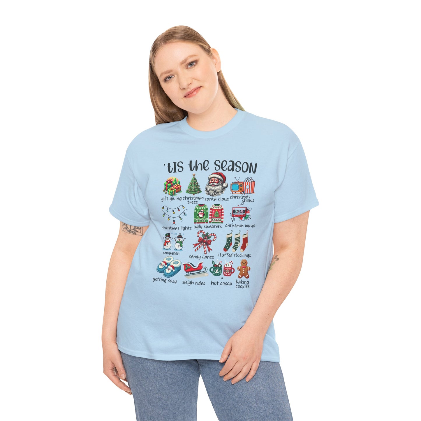 'Tis the Season Heavy Cotton Tee - Holiday Cheer and Festive Fun