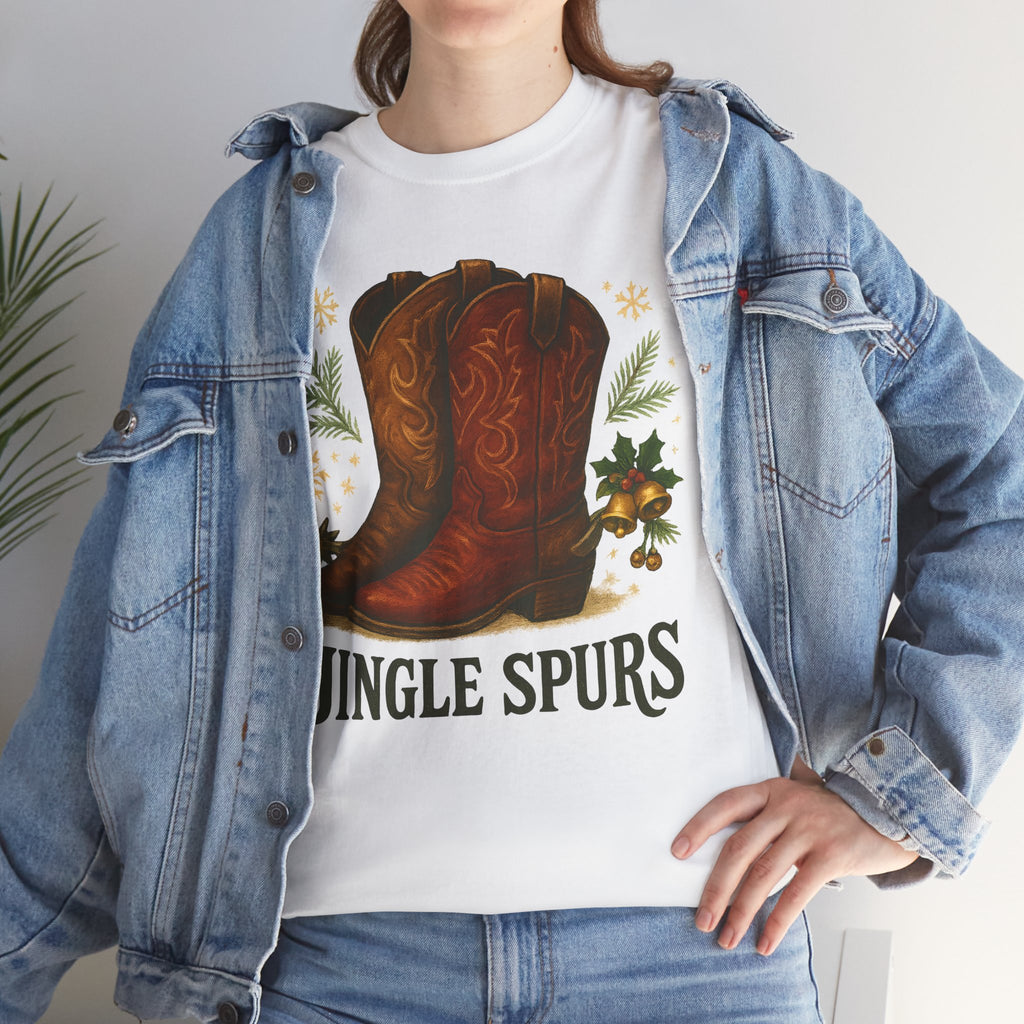 Jingle Spurs Cowboy Boots Christmas T‑Shirt
