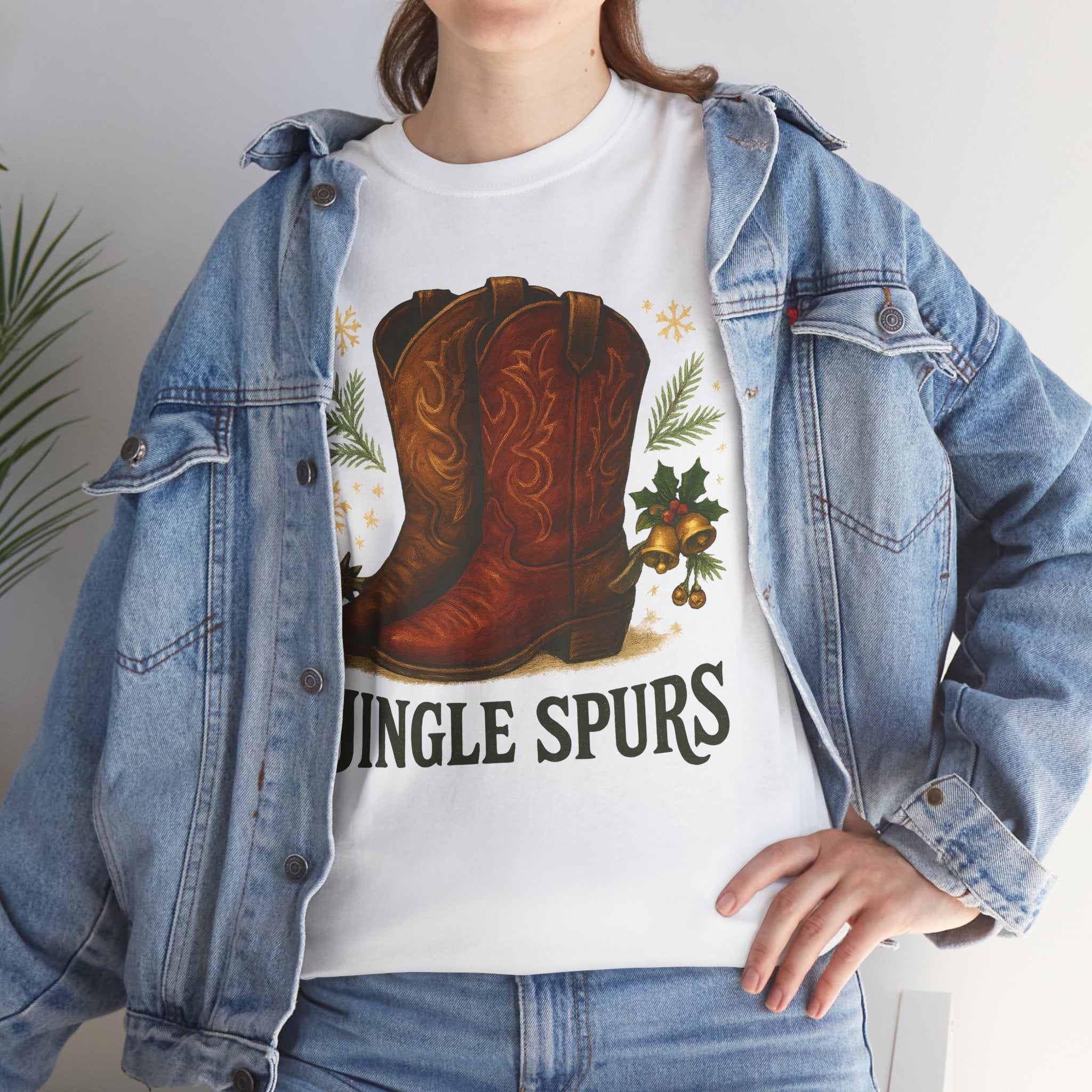 Jingle Spurs Cowboy Boots Christmas T‑Shirt