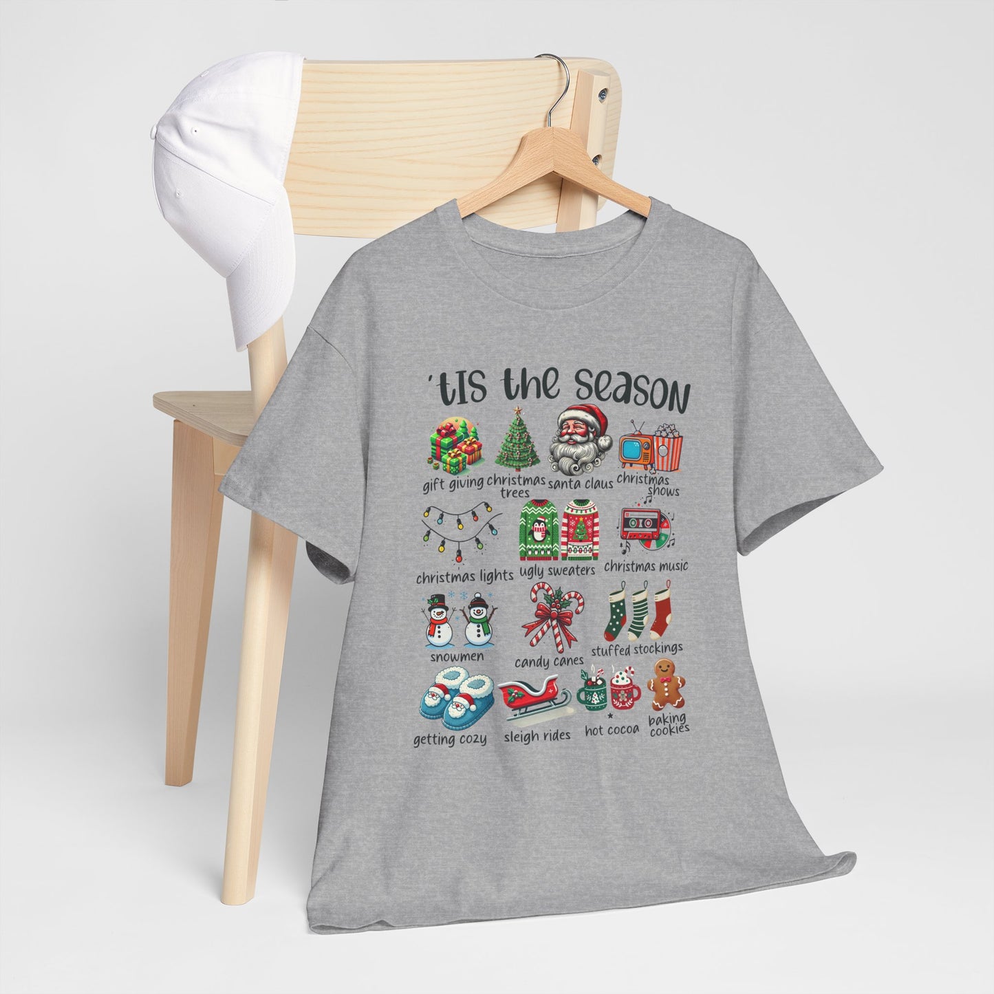 'Tis the Season Heavy Cotton Tee - Holiday Cheer and Festive Fun