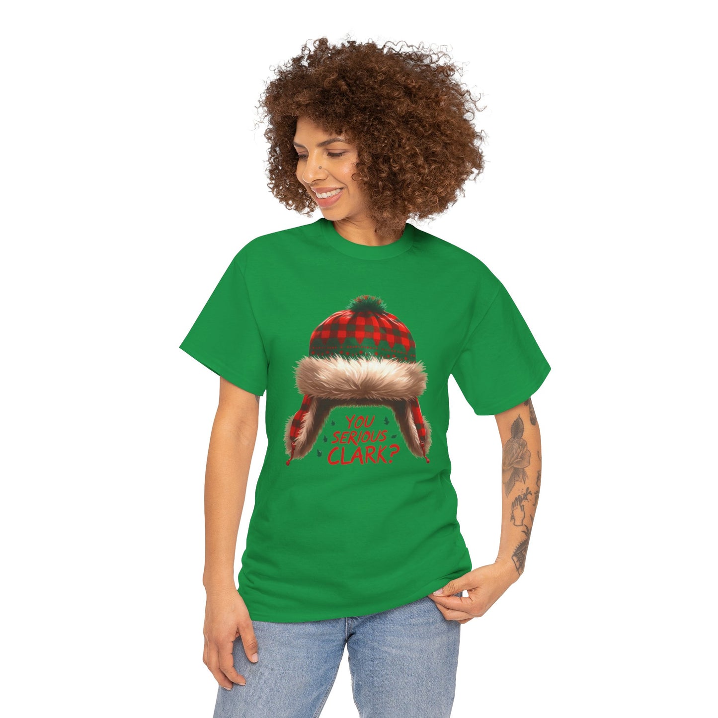 Funny Holiday Heavy Cotton Tee - 'You Serious, Clark?'