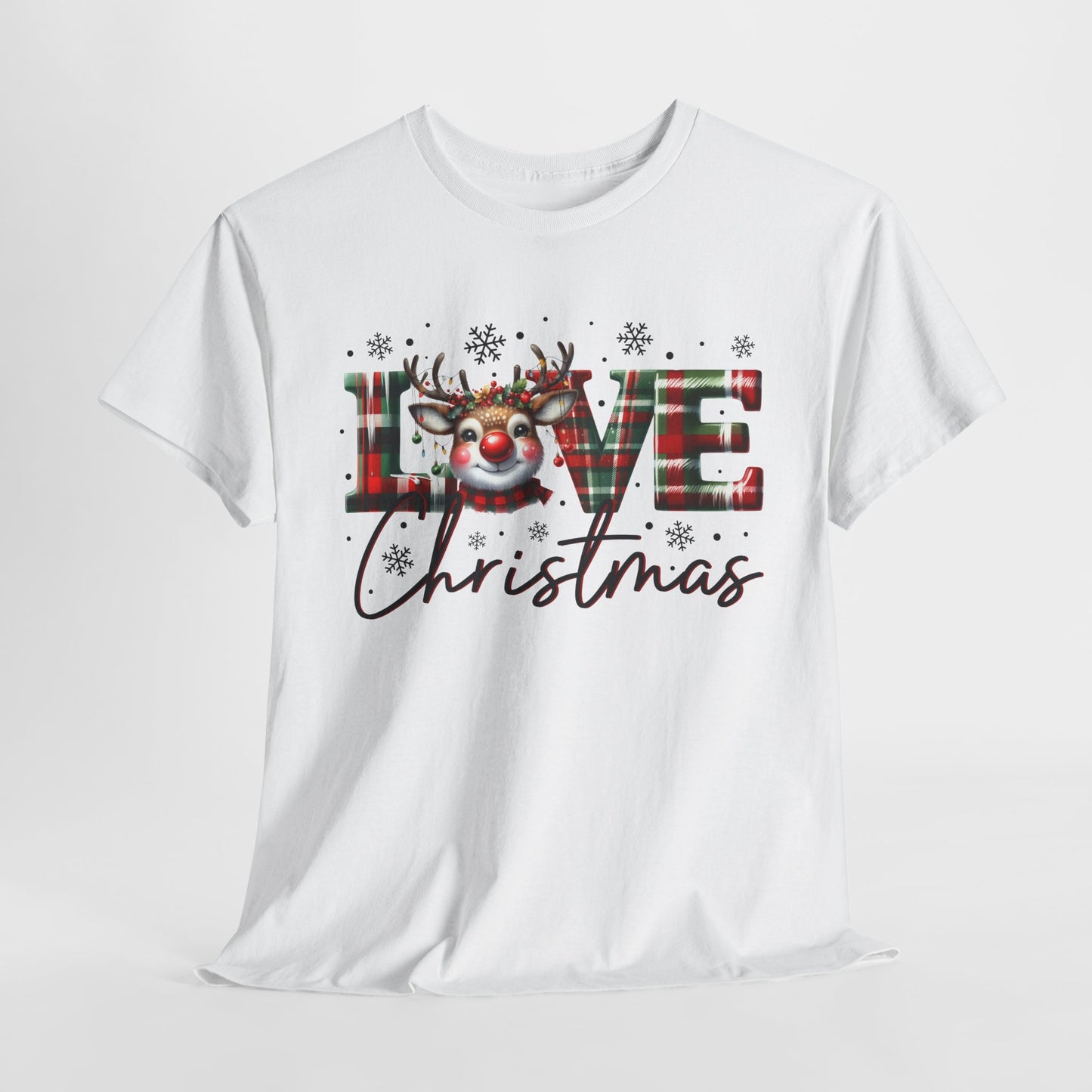 Love Christmas Heavy Cotton Tee - Festive and Comfortable Holiday Apparel