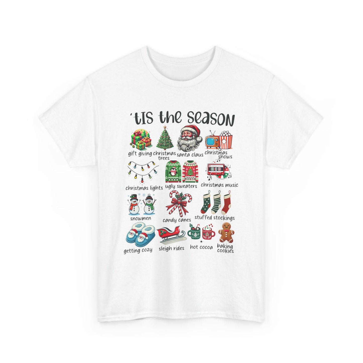 'Tis the Season Heavy Cotton Tee - Holiday Cheer and Festive Fun