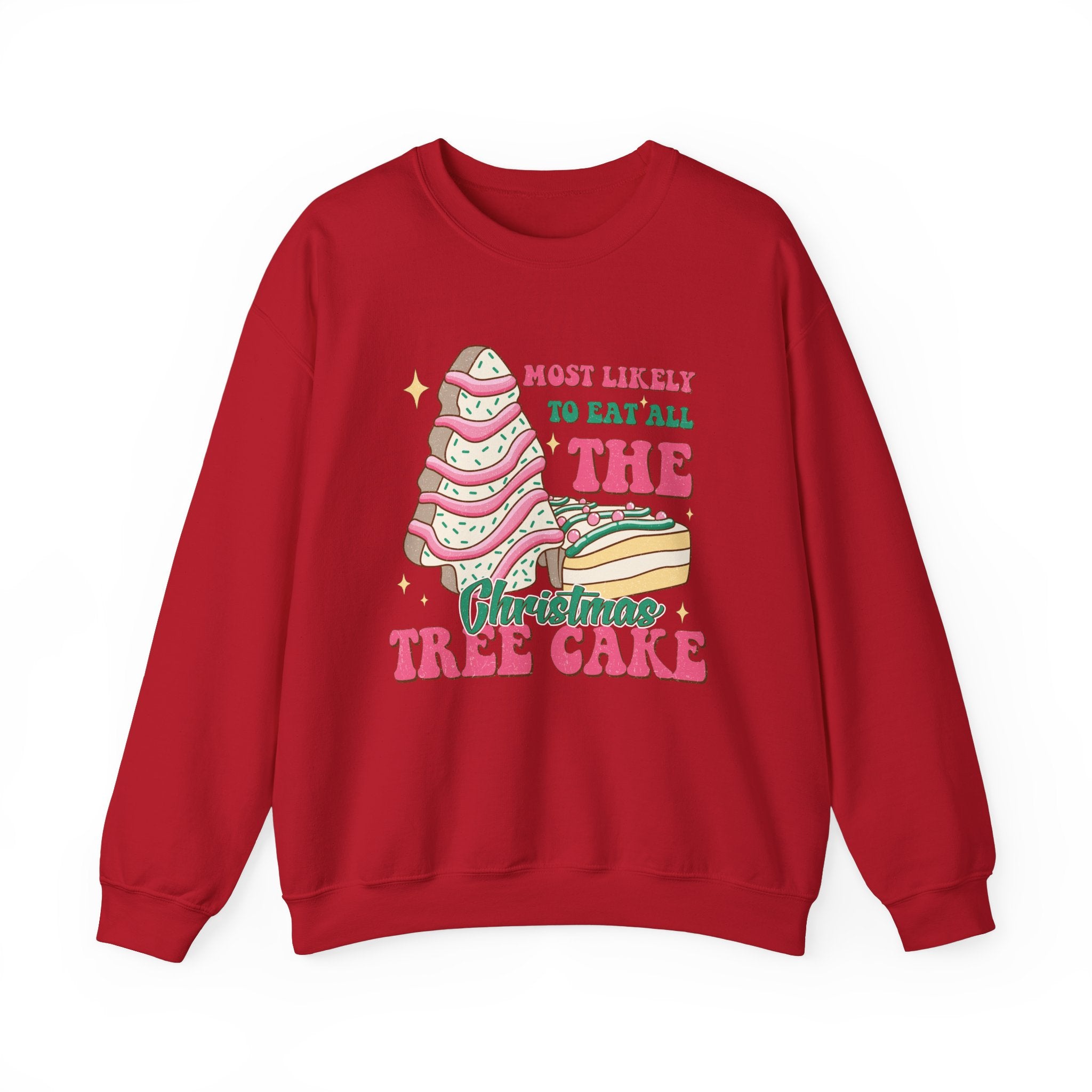 Heavy Blend™ Crewneck Sweatshirt - Most Likely to Eat All the Christmas Tree Cake
