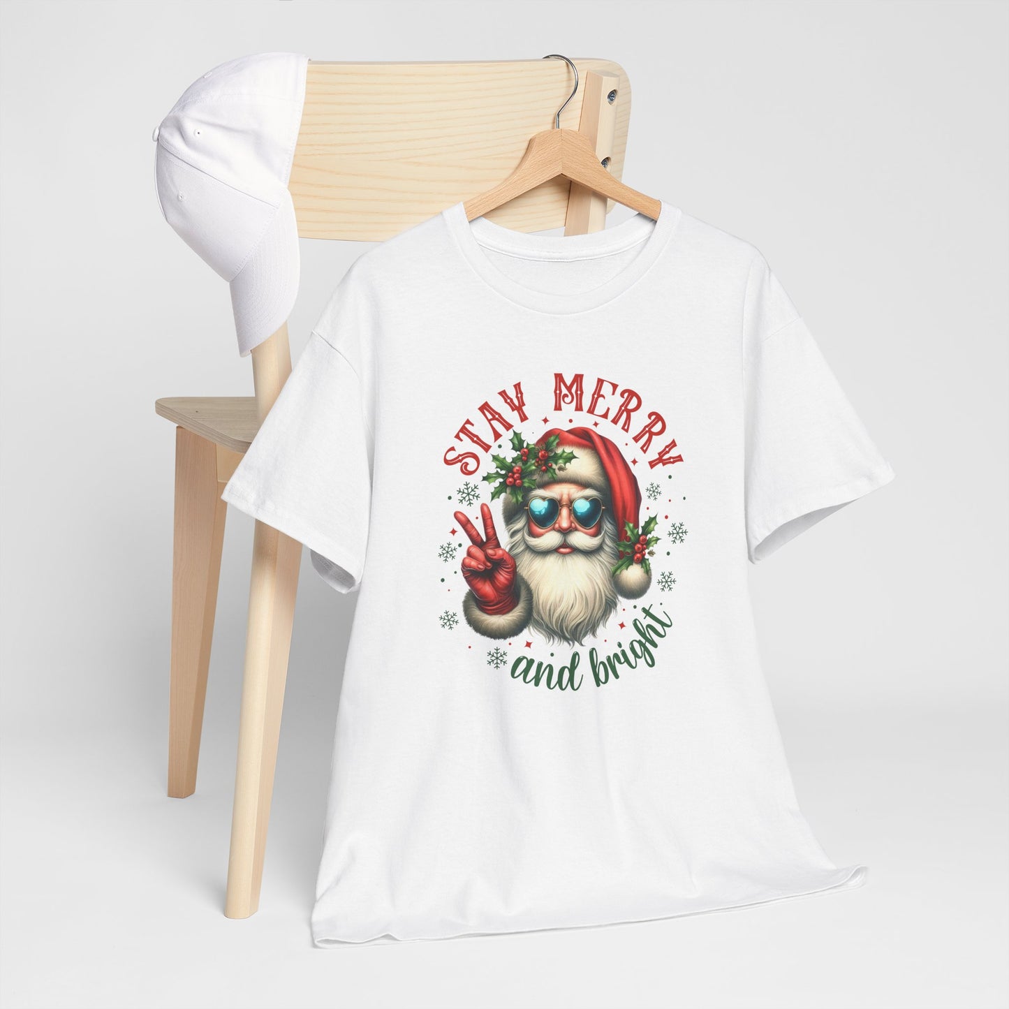 Stay Merry Holiday Heavy Cotton Tee | Fun Christmas Shirt