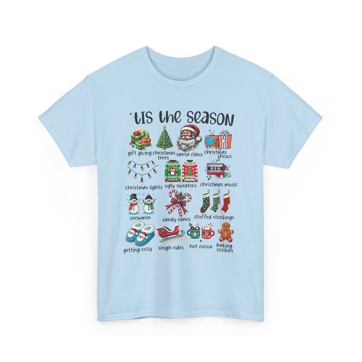 'Tis the Season Heavy Cotton Tee - Holiday Cheer and Festive Fun